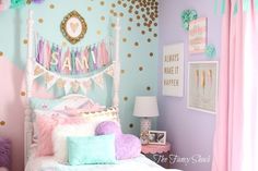 Pastel Girls Room, Girls Room Paint, Diy Girls Bedroom, Unicorn Bedroom, Kids Bedroom Designs, Kids Bedroom Design, Pastel Room, Girl Bedroom Designs