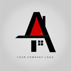 black and red letter logo with house icon on white background royalty images for logos, business cards