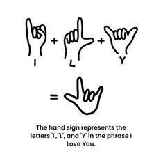 the hand sign represents the letters 1, 2 and 4 in the phrase i love you