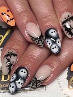 Halloween Nails Easy, Short Press On Nails, Nails Polish, Nail Swag, Nail Forms, Fall Nail Art