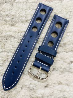 Handmade two piece watch band straps   -handmade genuine leather straps  -stylish designed with a classic croco textured ~free of charge quick release spring bar~ specifications  color may vary slightly due to shooting or lighting Blue Watch Accessories With Leather Strap, Blue Adjustable Leather Strap For Watch, Leather Handmade, Watch Bands, Jewellery And Watches, Leather Straps, Jewelry Watches, Genuine Leather, Buckle