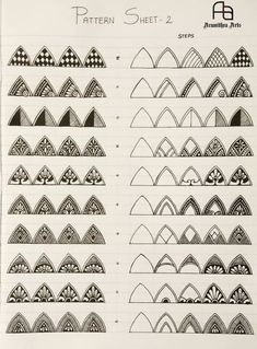 the pattern sheet is shown with different shapes and patterns on it, including mountains and valleys