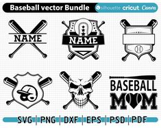 baseball team logos and emblems with the name, number, bat, ball, bats