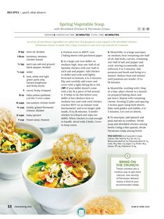 the recipe book is filled with different types of food in bowls and sauces,