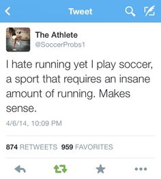 the athlete tweets that he is playing soccer