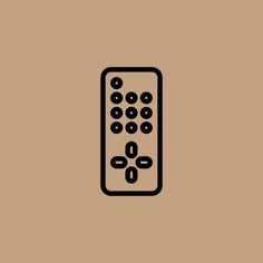 a black and white illustration of a remote control on a brown background with space for text