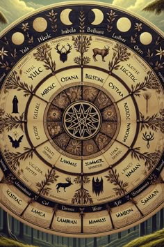 the wheel of life is shown in this painting