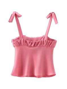 The pictures are all taken in kind, due to the influence of objective factors such as light when shooting, there may be color difference, please know. Pink Satin Top, Pink Flowy Top, Pink Cami Top, Cropped Camisole, Cotton Long Dress, Slim Fit Top, Chic Sweaters, Tank Top Camisole