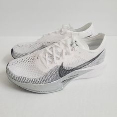 Nike Zoomx Vaporfly Next% 3 Shoes Dv4129-100 Size 14 White Condition: New Without Box. Please See Last Photo For Marks/Flaws. White Lace-up Running Shoes For Marathon, White Running Shoes With Laces For Marathon, White Running Shoes With Perforations For Training, White Running Shoes For Marathon, White Marathon Sneakers, Nike White Running Shoes With Laces, Black Nike Air Max, Nike Vomero, Rare Sneakers