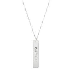 "A beautiful handmade 1.5\" inch long sterling silver Vertical name bar necklace, you can choose any name. I use High-Quality Material and offer it at an affordable price. These are great personalized gifts for Birthday, Wedding, Christmas, Mothers, girlfriends, wives, bridesmaids, and best friends.. HOW TO ORDER Please clearly leave Initials, Name and Text you want in Note box. SHIPPING & HANDLING We ship Worldwide. I design and make each pendant by hand, please allow minimum 2-3 days for t Personalized Tie Clip, Personalized Tie, Vertical Bar Necklace, Gifts For Birthday, Vertical Bar, Gold Monogram, Note Box, Monogram Necklace, Wedding Christmas