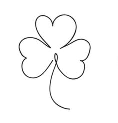 a four leaf clover is shown in the shape of a heart and has two leaves attached to it