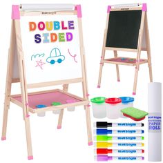 two children's eases with markers, paint and marker pens next to each other