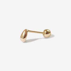 Go with the flow in this perfect stud. Jack's minimal design makes this piercing ideal for every day wear. Pairs well with all your piercings and earrings and is designed to add a sleek, chic edge to your everyday vibe. Created for you in 14 karat solid gold, this single piercing can stay in your ear always, even when you are in the water. Elegant Hypoallergenic Teardrop Piercings, Modern 14k Gold Internally Threaded Earrings, Gold Teardrop Minimalist Piercings, Minimalist Gold Teardrop Piercings, Modern Adjustable Hypoallergenic Piercings, Modern Internally Threaded Cartilage Earrings For Everyday, Modern Internally Threaded Everyday Cartilage Earrings, Adjustable Minimalist Curved Barbell Jewelry, Modern Yellow Gold Piercings For Everyday