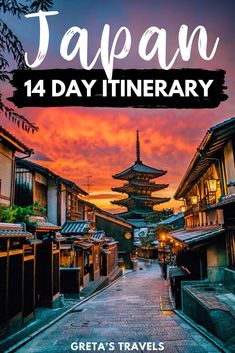 the cover of kyto 3 day itinerary with an image of a pagoda in the background