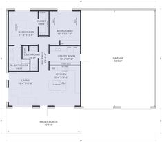 the floor plan for an office building with two rooms and one living room in it