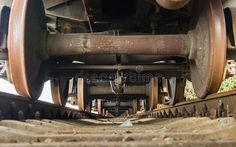 an old train track with rust on it