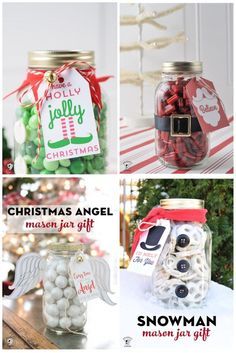 christmas angel mason jar gift idea with free printable tags and instructions to make it