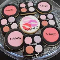 mac cosmetics cookies are arranged on a plate