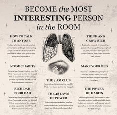 an advertisement with the words, become the most interesting person in the room