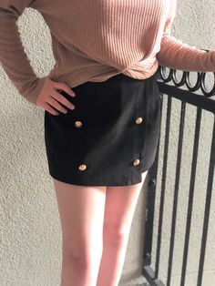 Skirt/Shorts Skirt Shorts, Gold Buttons, Large Black, Polyester Spandex, Mini Skirts, Spandex, Boutique, Skirt, Gold