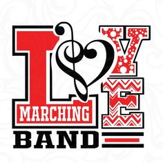 the i love marching band logo