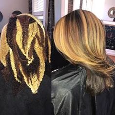 Color placement is key👌🏾Gorgeous silk press and color by @_hairista_ 💛✨ #voiceofhair voiceofhair.com Loc Colors, Hair Lookbook, Inspiring Hairstyles, Blonde Natural Hair, Pressed Natural Hair, Silk Press Natural Hair, Foil Highlights, Gorgeous Hairstyles, Hair Business