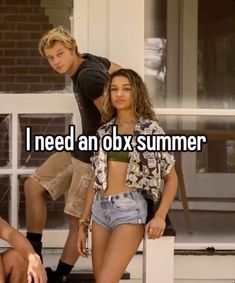 two people standing next to each other with the caption i need an oxx summer