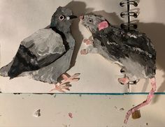 teehee Drawings On Cardboard, Funky Art Inspiration, Cardboard Sculpture Ideas, Silly Crafts, Silly Bird, Art Craft Ideas, Rat Art, Cardboard Animals, Paper Fish