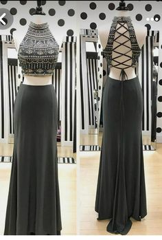 Two Piece Evening Dresses, Baju Kahwin, Evening Dress Long, Long Evening Dresses, Prom Dresses Two Piece, Dress Chiffon, Piece Prom Dress, Party Wear Indian Dresses, فستان سهرة