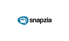 the logo for snapzia is shown in black and blue, on a white background