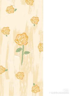 a painting of yellow roses on a white background