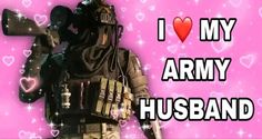 i love my army wife sticker on a pink background with hearts and stars in the background