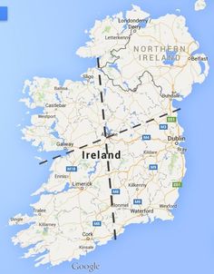 a map showing the location of ireland