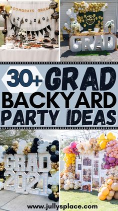 Graduation Backyard Party Ideas, Graduation Party Ideas, Graduation Party Graduation Backyard Party, Graduation Memories Ideas, Graduation Decorations Centerpieces, Creative Graduation Party Ideas, Outdoor Photo Booths, Backyard Party Ideas, Diy Graduation Decorations, Graduation Memories