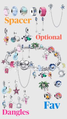 Pandora Beach, Pandora Travel Charms, Pandora Christmas Charms, Pandora Travel