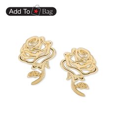 in stock Gold Earrings For Mother's Day Formal Occasion, Gold Rose Design Earrings For Anniversary, Yellow Gold Earrings With Rose Design For Gift, Yellow Gold Earrings With Rose Design As Gift, Yellow Gold Rose Design Earrings As Gift, Gold Earrings With Rose Design For Gift, Gold Earrings With Rose Design As Gift, Formal Gold Earrings With Rose Design, Elegant Rose Earrings For Mother's Day