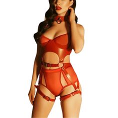 Sexy And Playful Red Body Harness That Is Perfect To Wear Over Bodysuits For Raves And Festivals! Brand New In Package One Size, But Has Fully Adjustable Straps To Tighten In The Areas Necessary To Fit Your Body Soft And Flexible Leather Material, Perfect To Wear All Night During Raves Or Festivals Leather Harness Women, Leather Garter Belt, Garter Harness, Body Transparent, Thigh Garter, Red Suspenders, Garter Belt Lingerie, Leather Garter, Garter Belt And Stockings