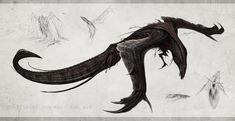 a drawing of an animal with long hair and claws on it's back legs