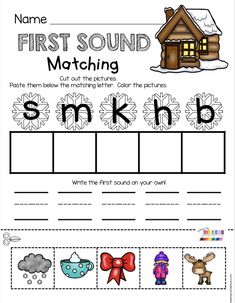 the first sound matching worksheet for preschool