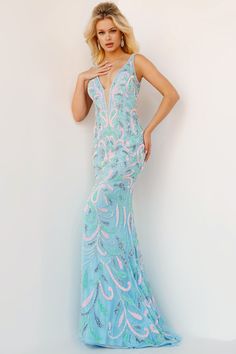 Looking for a gorgeous dress for your next special occasion? Check out the Jovani 23511 from the Spring 2023 collection. This stunner features a figure-flattering silhouette, beautiful beadwork, and a sheer overlay that will make you feel like a princess. Whether you're attending a black tie affair or your best friend's wedding, this dress is sure to turn heads. Prom Dress With Train, Outfits Dress, Floor Length Prom Dresses, Sequin Evening Dresses, Embellished Gown, Perfect Prom Dress, Dress Images, Black Tie Event, Prom Gown