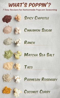 what's poppin? seven easy recipes for homemade popcorn seasoning