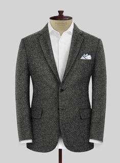 Indulge in the irresistible allure of tradition seamlessly fused with modern flair – own the room and define your unique style with our Highlander Heavy Gray Bedford Tweed Suit. Custom-built from pure wool, its timeless gray hue with subtle patterns presents a textured dimension that captures the light with each stride, exuding an air of refined elegance. Whether you're sealing deals in the corporate boardroom or confidently making a lasting impression at a social soirée, this exquisite ensemble Elegant Tweed Blazer For Business Casual, Elegant Fitted Tweed Sport Coat, Tailored Wool Tweed Jacket With Pressed Crease, Timeless Wool Tweed Jacket For Semi-formal Occasions, Elegant Wool Tweed Jacket For Business Casual, Elegant Tweed Jacket With Welt Pockets For Winter, Elegant Winter Tweed Jacket With Welt Pockets, Luxury Fitted Tweed Sport Coat, Elegant Tweed Sport Coat For Semi-formal Occasions