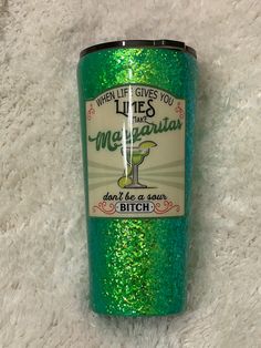 Margarita Glitter Stainless Tumbler  24oz tumbler This item is handmade and is not microwave or dishwasher safe.  Please send us a message if you would like any change in color, etc. Margarita Tumbler, Glitter Wine, Whiskey Barrel, Water Glasses, Wine Tumblers, Change In, Shot Glass, Drinkware, Barware