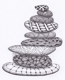 a drawing of stacked rocks on top of each other