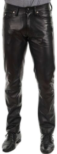 Biker Style Straight Leg Bottoms With Pockets, Biker Pants With Belt Loops And Standard Cut Leg, Casual Leather Pants With Five Pockets, Casual Pants With Pockets For Biker Events, Straight Leg Leather Pants For Biker Events, Casual Straight Leg Pants For Biker Events, Casual Pants For Biker Events In Fall, Biker Pants With Belt Loops And Straight Leg, Biker Style Bottoms For Fall Events