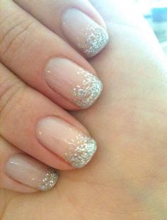 Our 8 Favorite Wedding Nails From Pinterest! Nail Art Mariage, Wedding Day Nails, Wedding Manicure, Bridal Nail Art, Nail Art Wedding, Nail Swag, Neutral Wedding, Sparkly Nails, Short Hairstyle