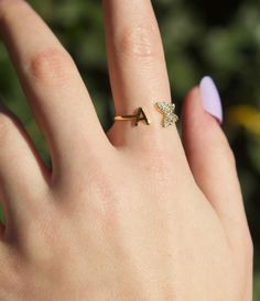 The best personal gift is a letter ring, it's sleek, beautiful, unique to you. We have brought a completely new product to the market, an open letter ring with a butterfly encrusted in cubic zirconia. While it is customisable, it is still both colourful and different to any other product that exists on the market. The rings are available in 2 different finishes, gold or silver plating! This pendant initial letter ring is coated in 18K Gold, Silver plating and is perfect for any occasion and even Adjustable Initial Ring As Gift, Dainty Initial Ring As Gift, Dainty Initials Ring Gift, Dainty Initial Ring With Initials As Gift, Dainty Initial Ring With Initials For Gift, Initials Open Ring Jewelry Gift, Hypoallergenic Initial Ring As Gift, Hypoallergenic Initial Ring Gift, Minimalist Open Butterfly Ring As Gift