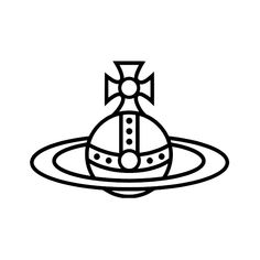 a black and white drawing of an alien spaceship with a bow on it's head