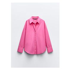 V-neck lapel collar shirt with long sleeves. Front button closure.