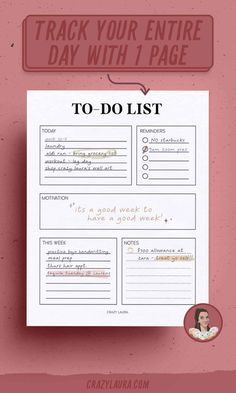 a pink poster with the words to do list on it